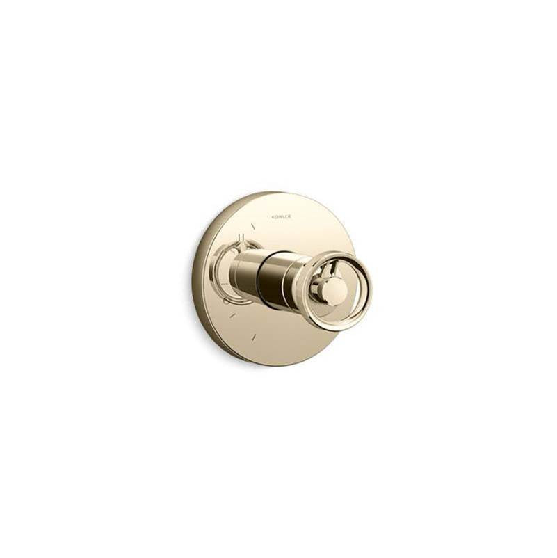 Kohler - Components Rite-Temp valve trim with Industrial handle - Vibrant French Gold