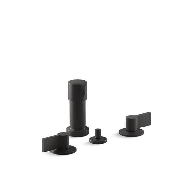 Kohler - Components Widespread bidet faucet with Lever handles - Matte Black