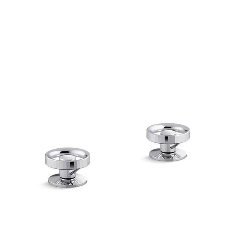 Kohler - Components Deck-mount bath faucet handles with Industrial design - Polished Chrome