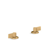 Kohler - Components Deck-mount bath faucet handles with Lever design - Vibrant Brushed Moderne Brass