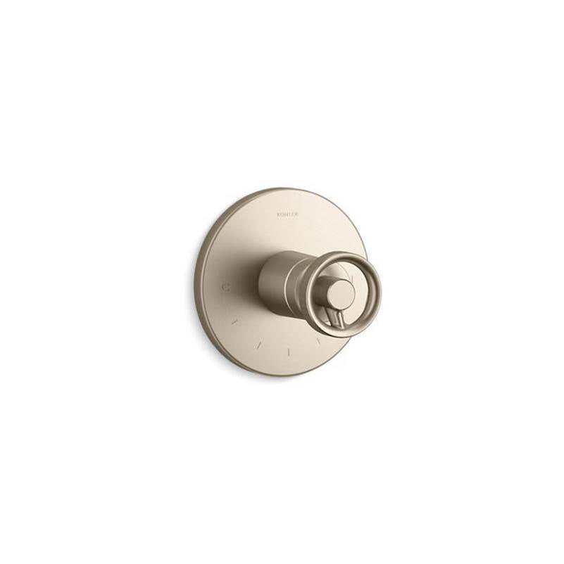 Kohler - Components MasterShower temperature control valve trim with Industrial handle - Vibrant Brushed Bronze