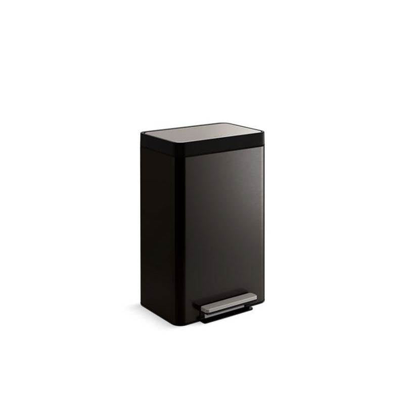 Kohler - Dual-compartment step trash can - Black Stainless