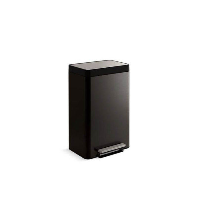 Kohler - Dual-compartment step trash can - Black Stainless