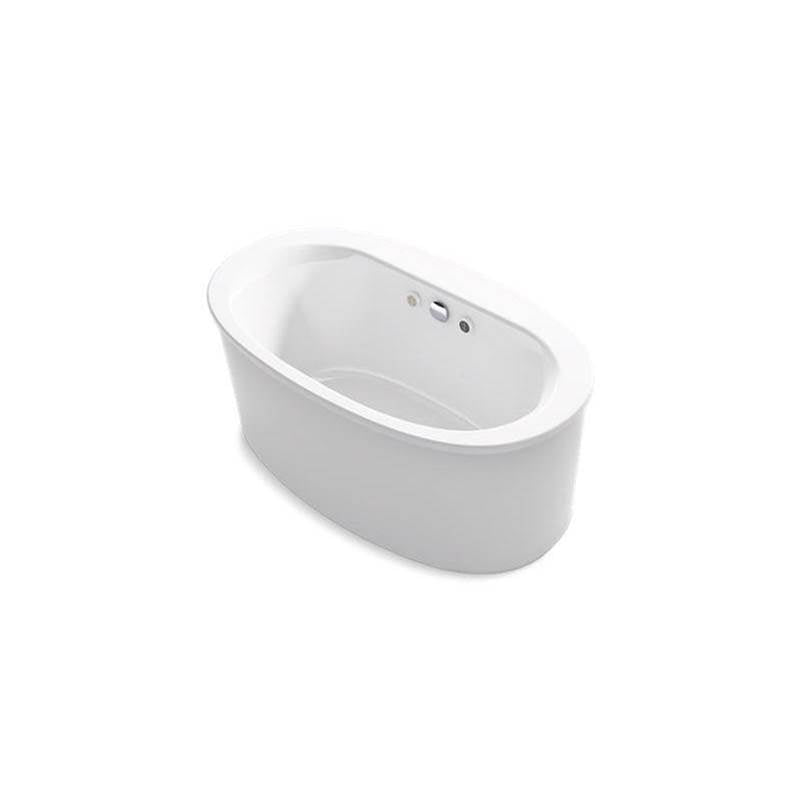 Kohler - Sunstruck 60-1/2'' x 34-1/2'' freestanding Heated BubbleMassageE air bath with Bask heated surface and straight shroud - White