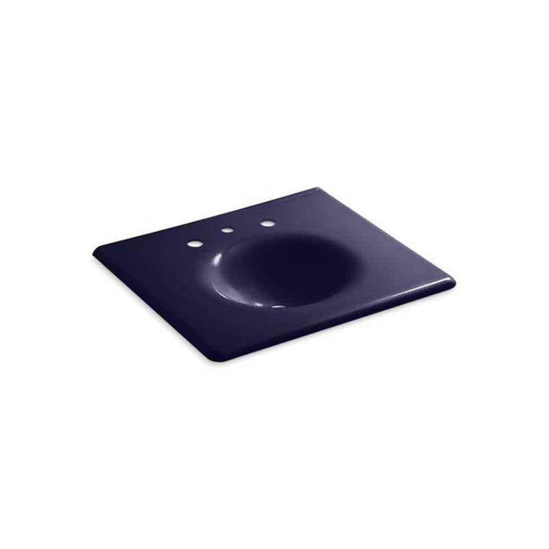 Kohler - Iron/Impressions 25'' Enameled cast iron vanity top with integrated round sink - Indigo Blue