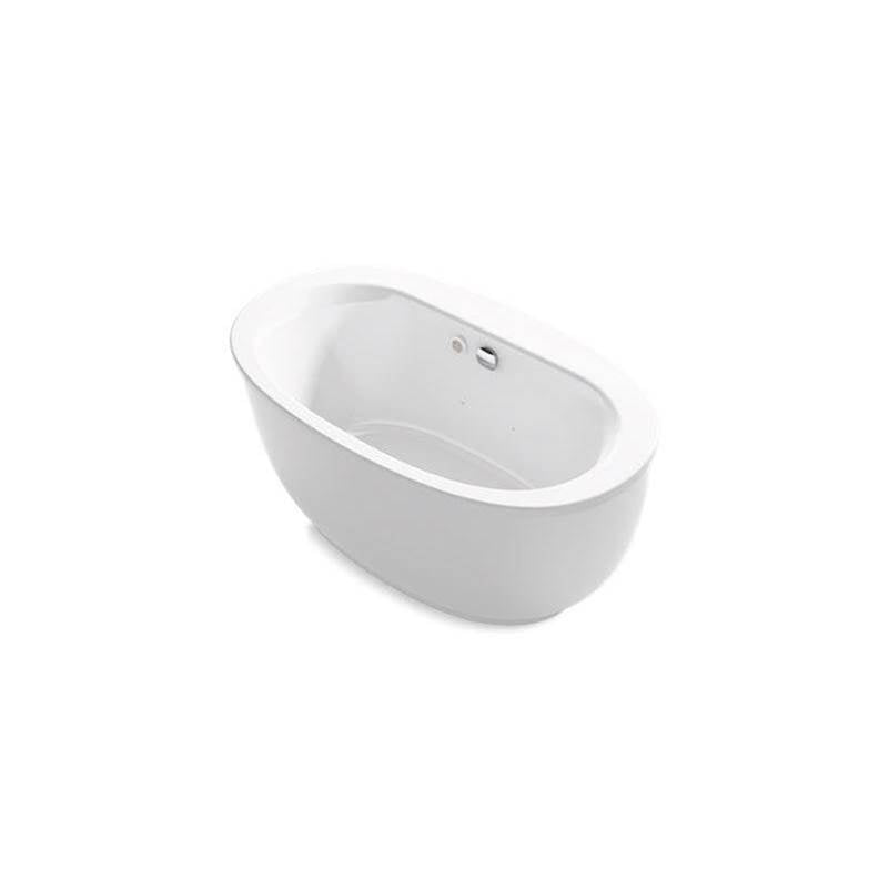 Kohler - Sunstruck 60-1/2'' x 34-1/2'' freestanding Heated BubbleMassageE air bath with fluted shroud - White
