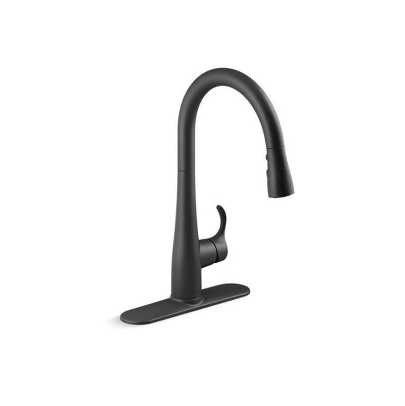 Kohler - Simplice Touchless pull-down kitchen sink faucet with three-function sprayhead - Matte Black