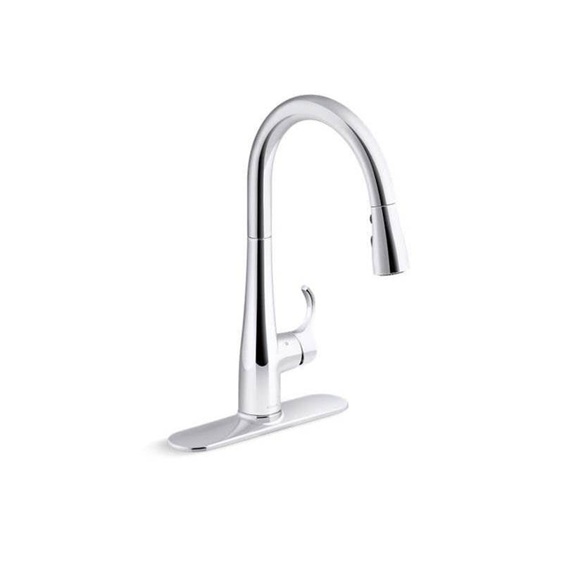 Kohler - Simplice Touchless pull-down kitchen sink faucet with three-function sprayhead - Polished Chrome