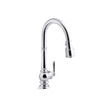 Kohler - Artifacts Touchless pull-down kitchen sink faucet with three-function sprayhead - Polished Chrome