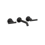 Kohler - Purist Wall-mount bathroom sink faucet trim with Lever handles, 1.2 gpm - Matte Black