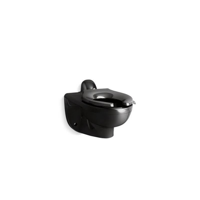 Kohler - KingstonE Ultra Wall-mount rear spud flushometer bowl - Black