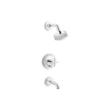 Kohler - Purist Rite-Temp bath and shower trim kit with push-button diverter and cross handle, 1.75 gpm - Polished Chrome