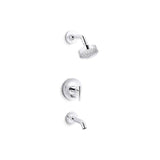 Kohler - Purist Rite-Temp bath and shower trim kit with push-button diverter and lever handle, 1.75 gpm - Polished Chrome