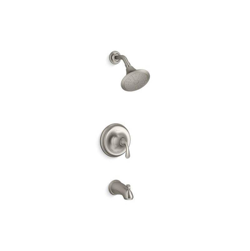 Kohler - Fort1/2 Rite-Temp bath and shower trim kit, 1.75 gpm, slip-fit spout - Vibrant Brushed Nickel