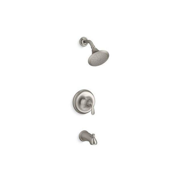 Kohler - Fort1/2 Rite-Temp bath and shower trim kit, 1.75 gpm, slip-fit spout - Vibrant Brushed Nickel