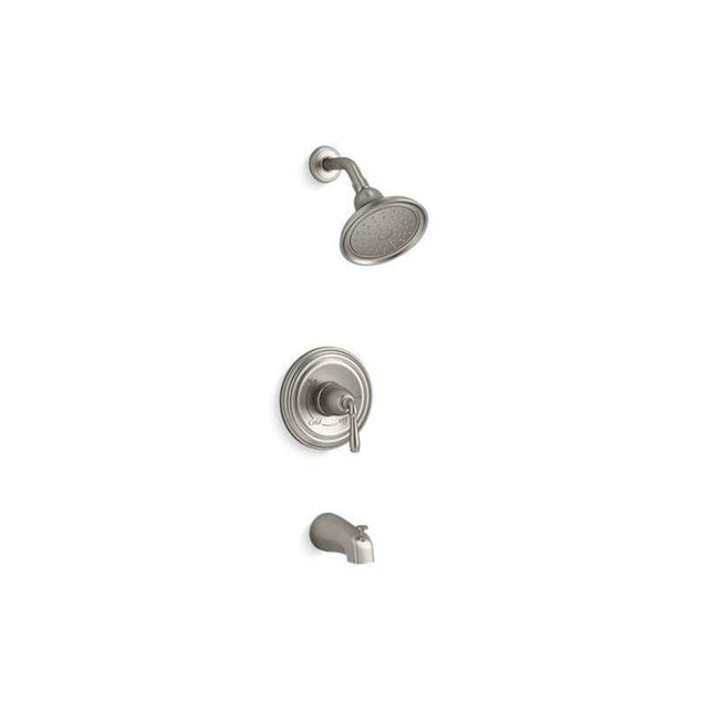 Kohler - Devonshire Rite-Temp bath and shower trim kit, 1.75 gpm, slip-fit spout - Vibrant Brushed Nickel