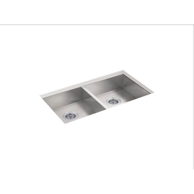 Kohler - VaultE 32'' undermount double-bowl kitchen sink - Stainless Steel