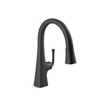 Kohler - Graze Pull-down kitchen sink faucet with three-function sprayhead - Matte Black