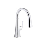 Kohler - Graze Pull-down kitchen sink faucet with three-function sprayhead - Polished Chrome