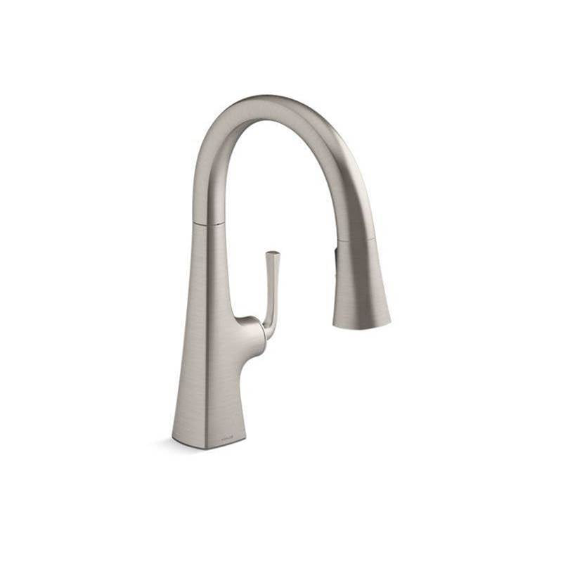Kohler - Graze Pull-down kitchen sink faucet with three-function sprayhead - Vibrant Stainless