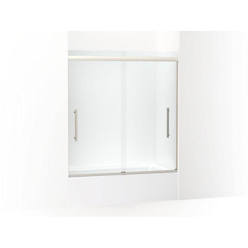 Kohler - Pleat 63-9/16'' H sliding bath door with 5/16''-thick glass - Anodized Brushed Nickel
