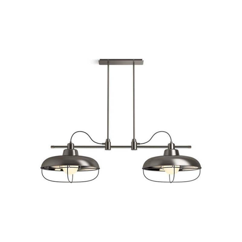 Kohler - Modern Farm 2 Light Linear Chandelier Xl - Valiant Nickel