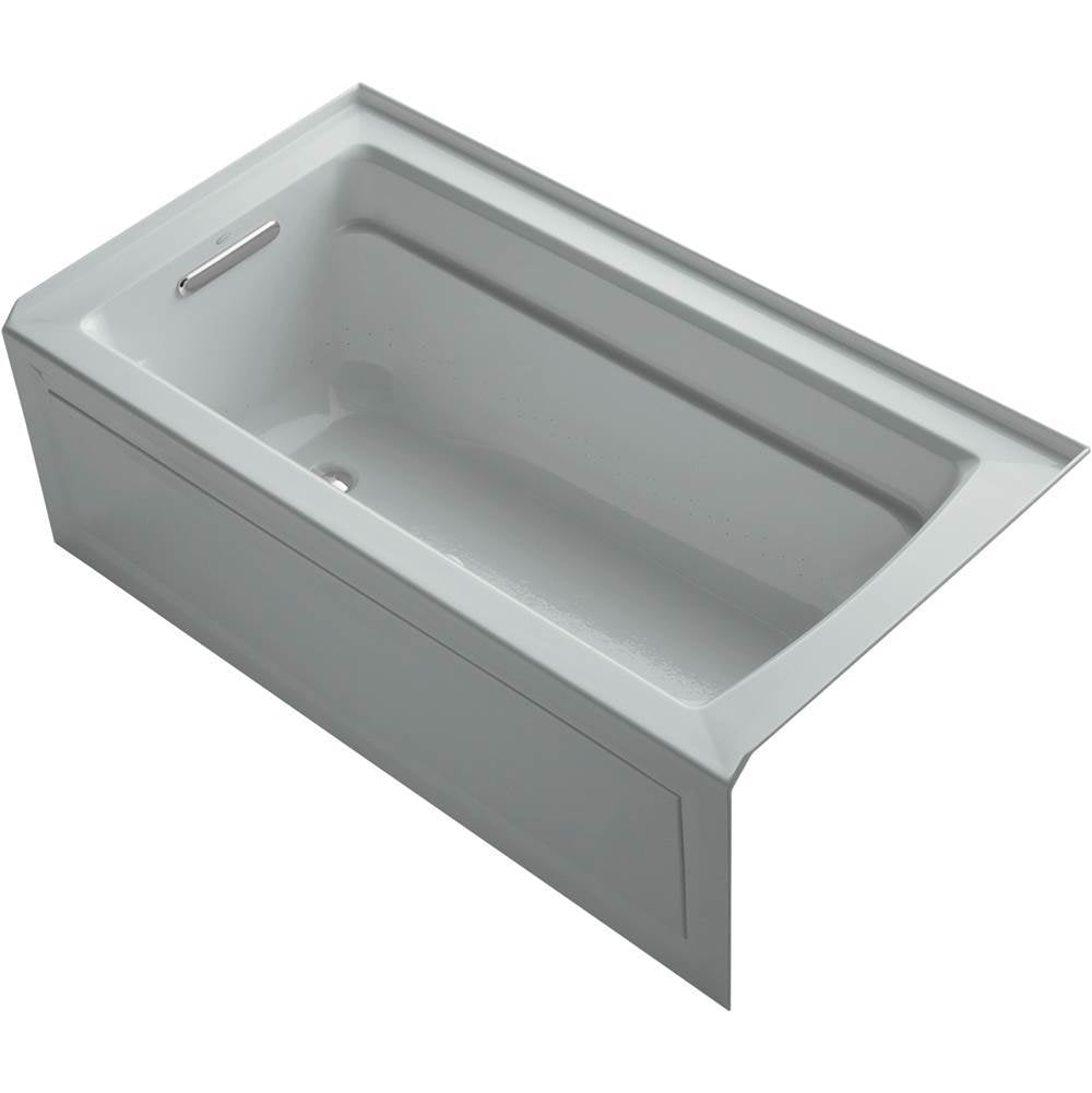 Kohler - Archer 60'' x 32'' alcove Heated BubbleMassageE air bath, left drain - Ice Grey