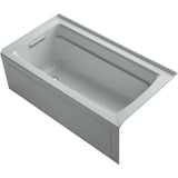 Kohler - Archer 60'' x 32'' alcove Heated BubbleMassageE air bath, left drain - Ice Grey