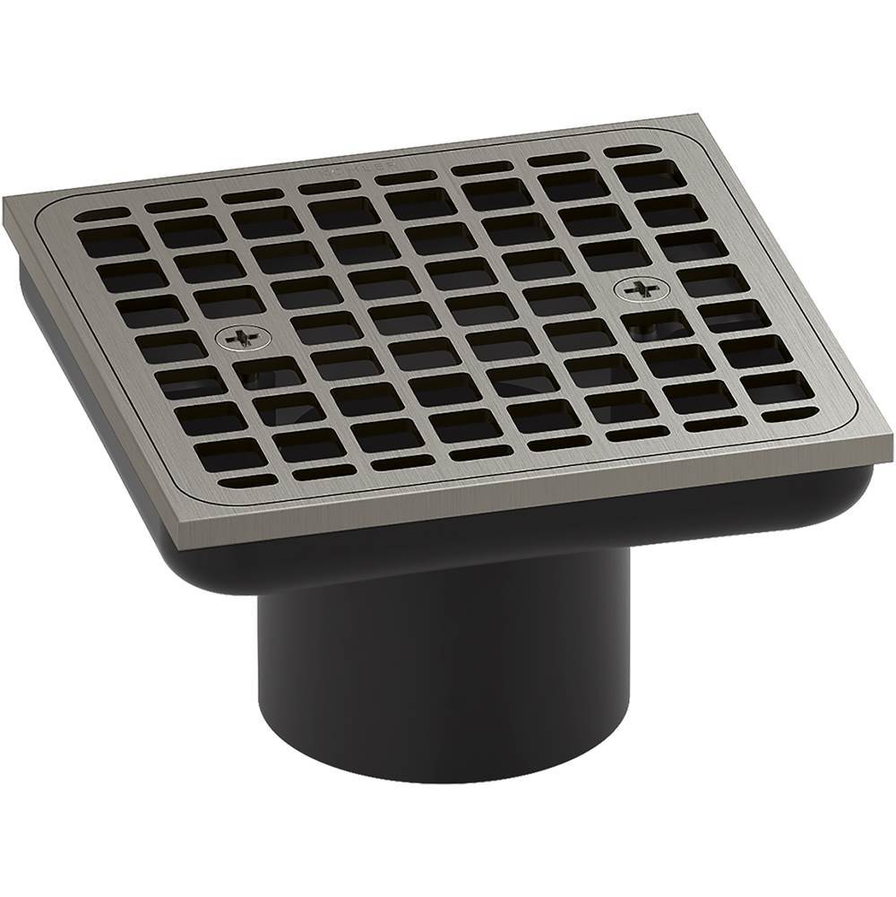 Kohler - Clearflo Square brass tile-in shower drain (drain body not included) - Vibrant Brushed Nickel
