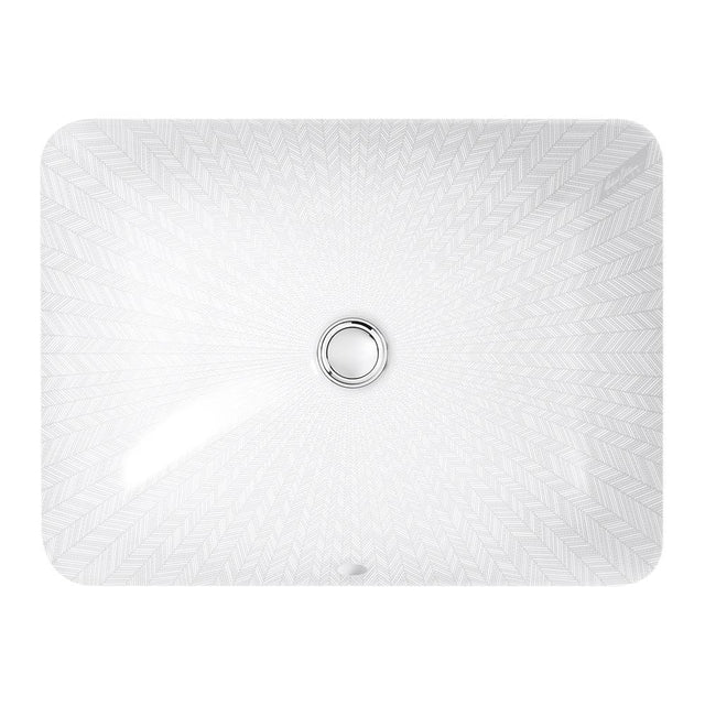 Kohler - SartorialE Herringbone Caxton 20'' rectangular undermount vessel bathroom sink - White Sartorial Herringbone