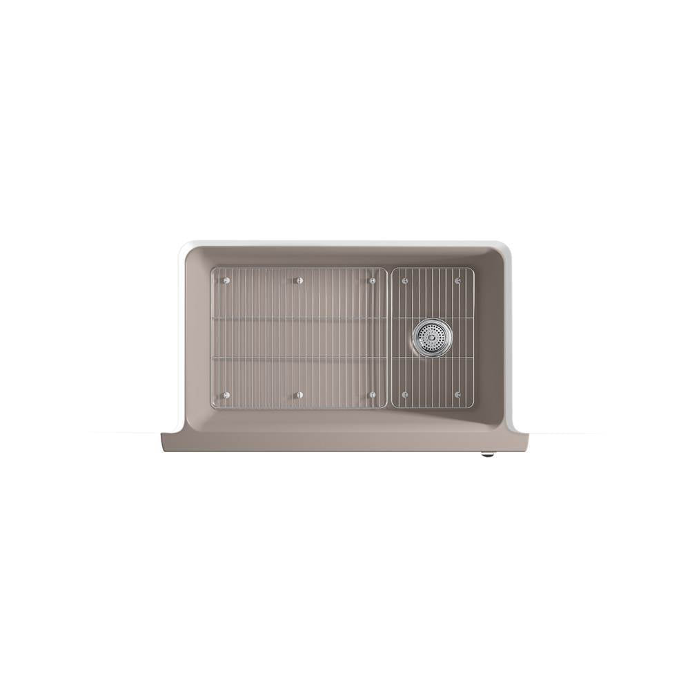 Cairn 34'' undermount single-bowl farmhouse kitchen sink with faceted design