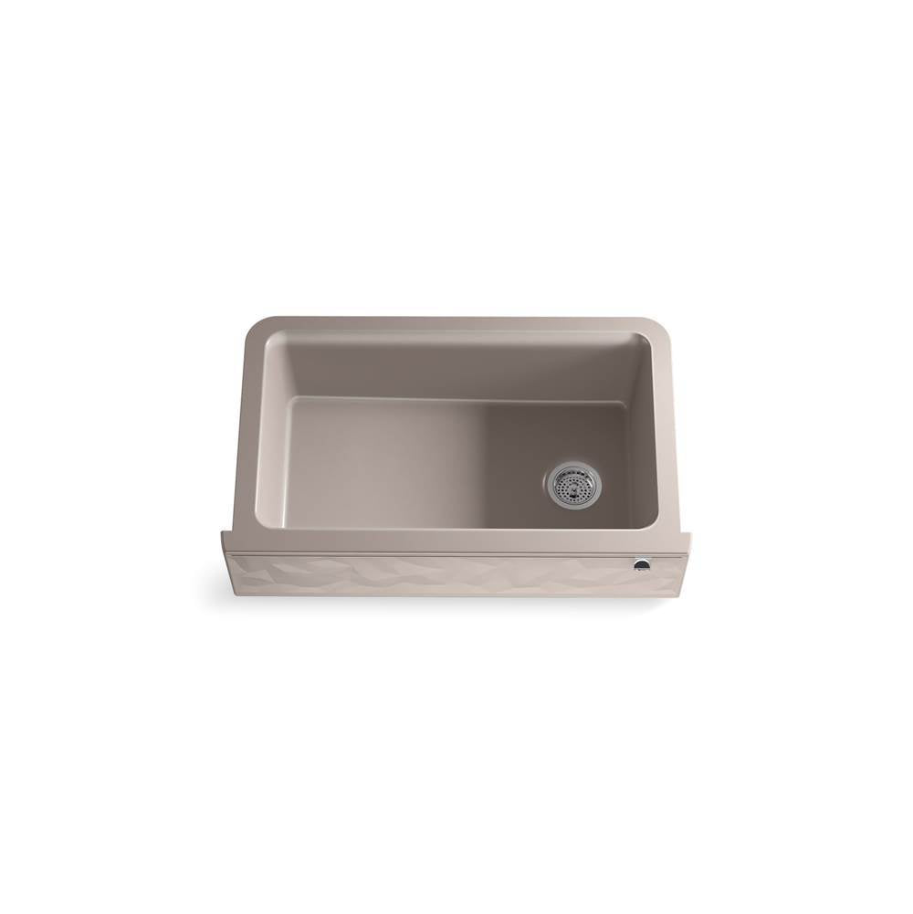 Cairn 34'' undermount single-bowl farmhouse kitchen sink with faceted design