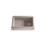 Cairn 34'' undermount single-bowl farmhouse kitchen sink with faceted design