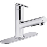 Kohler - Crue Pull-out kitchen sink faucet with three-function sprayhead - Polished Chrome
