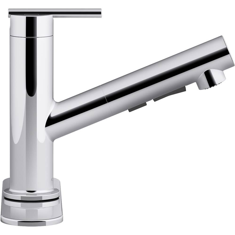 Crue Pull-out kitchen sink faucet with three-function sprayhead