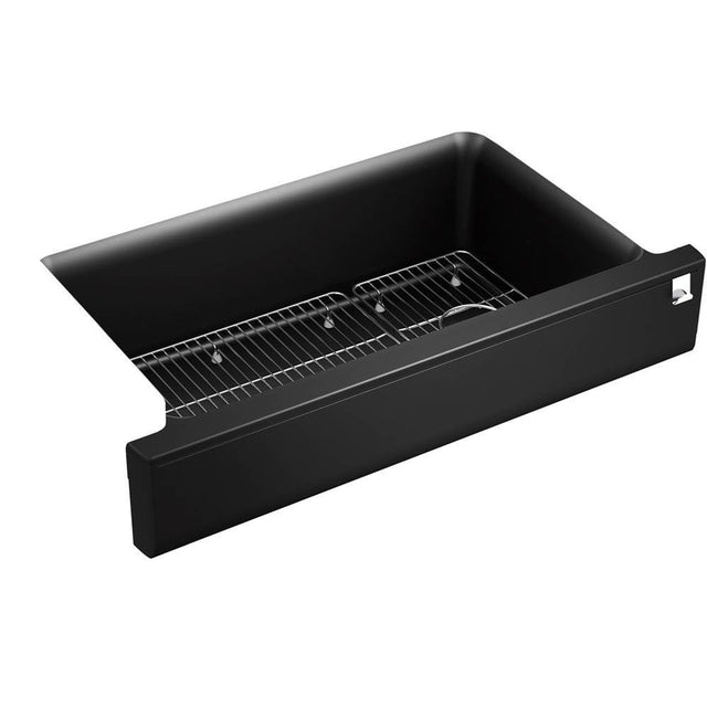 Kohler - Cairn Undermount single-bowl farmhouse kitchen sink - Matte Black