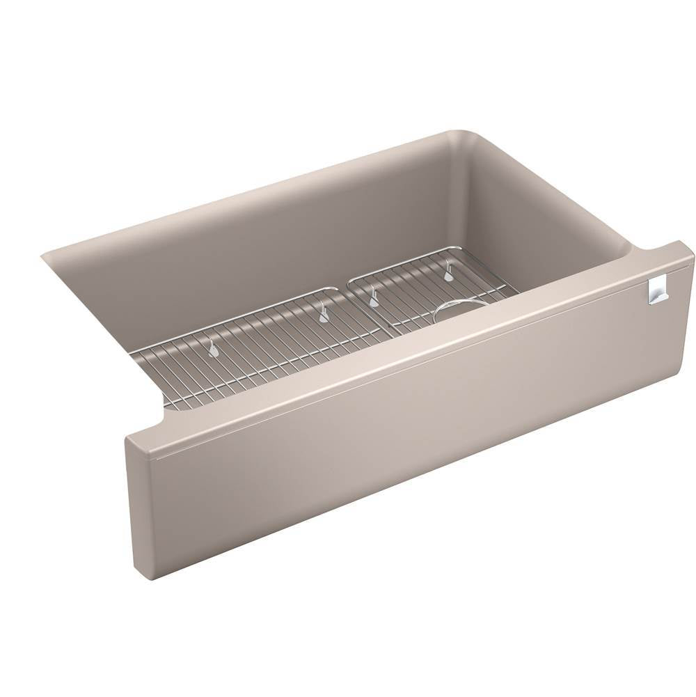 Kohler - Cairn 34'' undermount single-bowl farmhouse kitchen sink - Matte Taupe