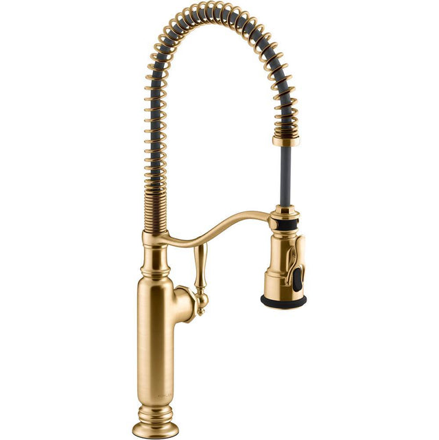 Kohler - Tournant Semi-professional kitchen sink faucet with three-function sprayhead - Vibrant Brushed Moderne Brass