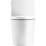 Veil One-piece elongated toilet with skirted trapway, dual-flush