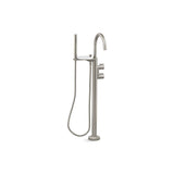 Kohler - Components Floor-mount bath filler trim with lever handles and handshower - Vibrant Brushed Nickel