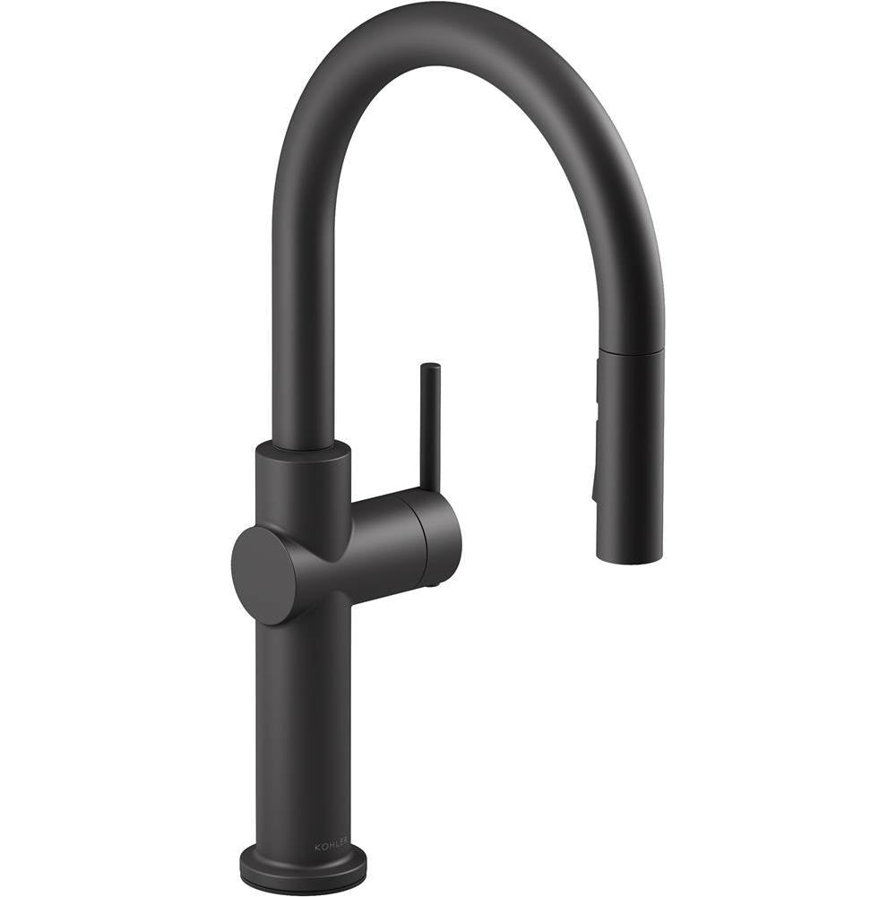 Kohler - Crue Pull-down kitchen sink faucet with three-function sprayhead - Matte Black
