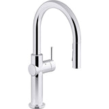 Kohler - Crue Touchless pull-down kitchen sink faucet with KOHLER KonnectE and three-function sprayhead - Polished Chrome