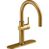 Kohler - Crue Single-handle bar sink faucet - Vibrant Brushed Moderne Brass