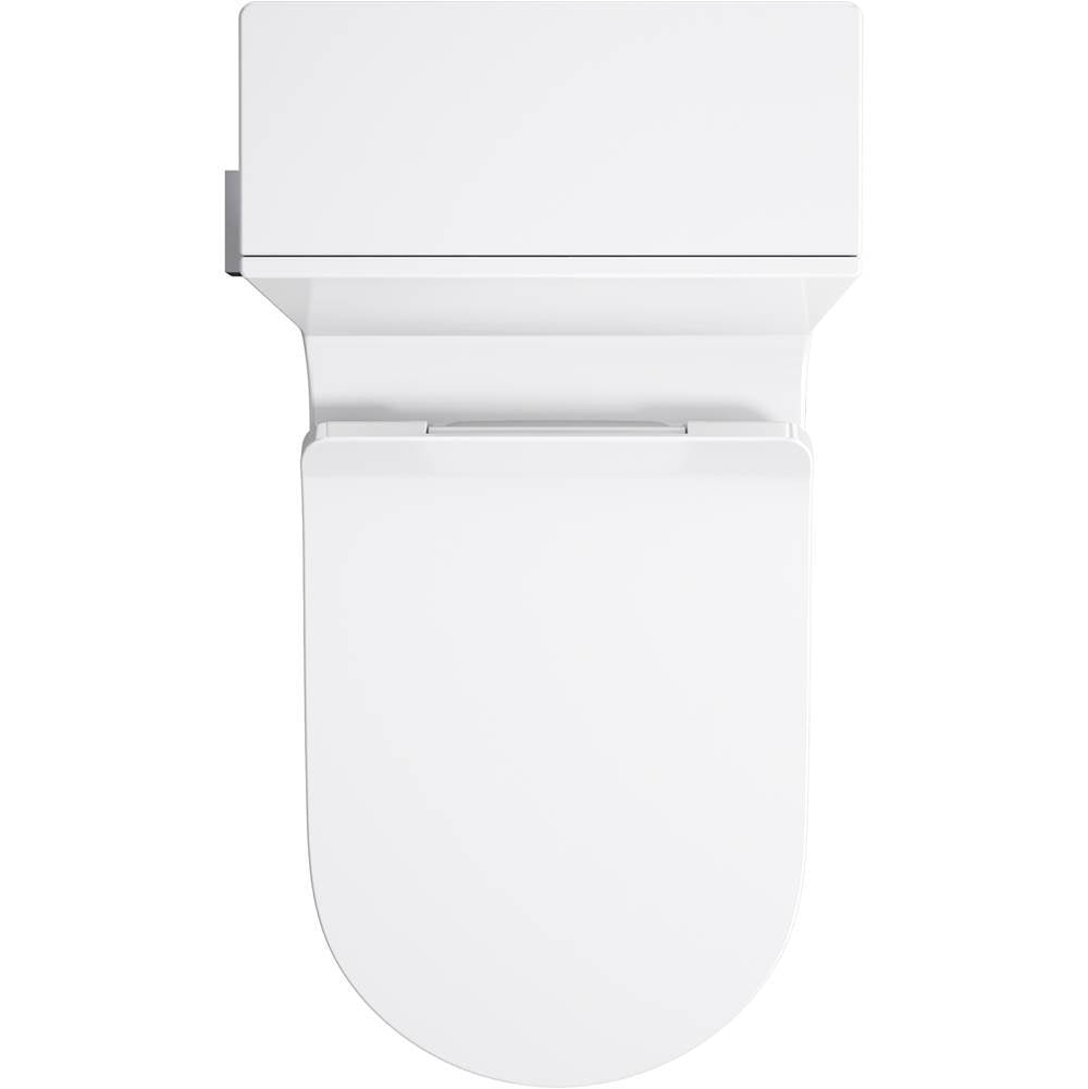 Brazn One-piece compact elongated toilet with skirted trapway, dual-flush