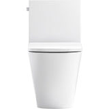 Brazn One-piece compact elongated toilet with skirted trapway, dual-flush
