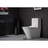 Brazn One-piece compact elongated toilet with skirted trapway, dual-flush