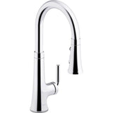 Kohler - Tone Pull-down kitchen sink faucet with three-function sprayhead - Polished Chrome