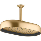 Kohler - Statement Oblong 14'' single-function rainhead, 2.5 gpm - Vibrant Brushed Moderne Brass