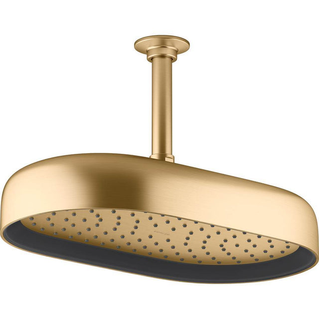 Kohler - Statement Oblong 14'' single-function rainhead, 2.5 gpm - Vibrant Brushed Moderne Brass
