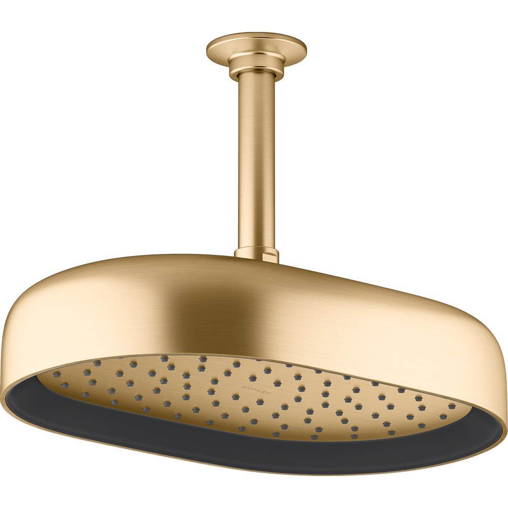 Kohler - Statement Oblong 12'' single-function rainhead, 1.75 gpm - Vibrant Brushed Moderne Brass